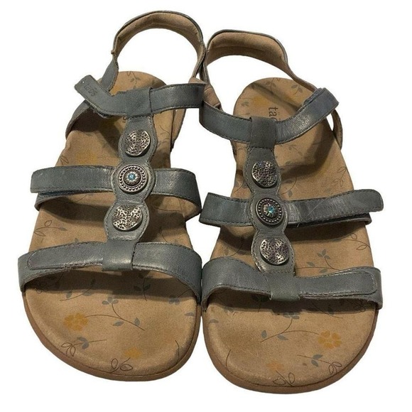 Taos Natural Slingback Bronze Leather Sandals size 11 - Picture 1 of 8
